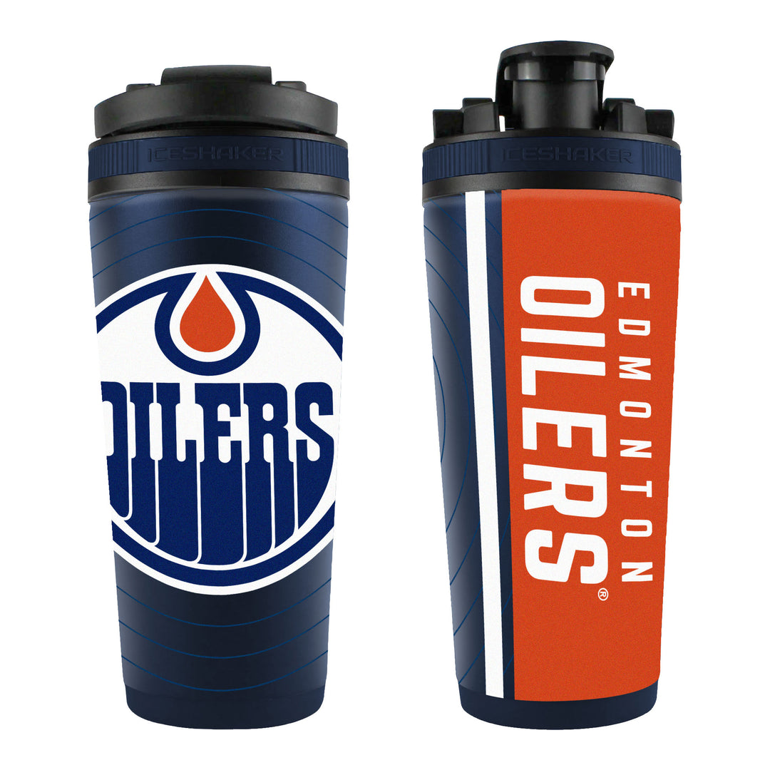 Edmonton Oilers Wordmark Blue & Orange 26 oz. Iceshaker Tumbler