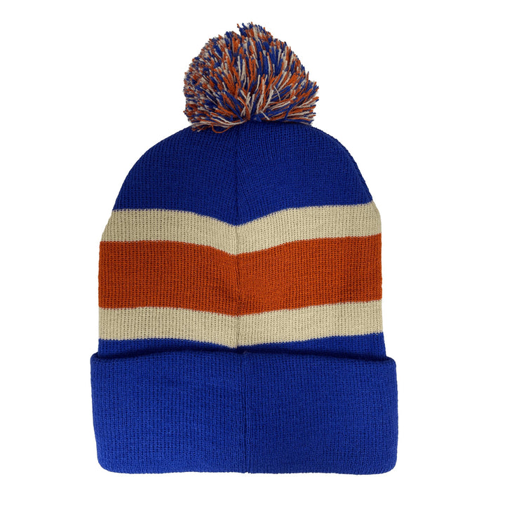 Edmonton Oilers Youth American Needle Blue Striped Alternate Toque w/ Pom