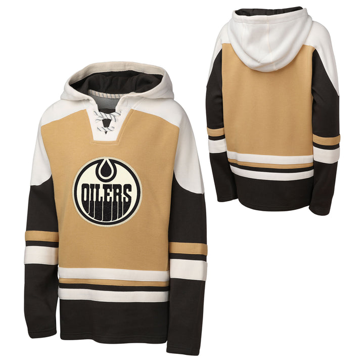 Edmonton Oilers Youth Classic Cream Ageless Refreshed Hoodie