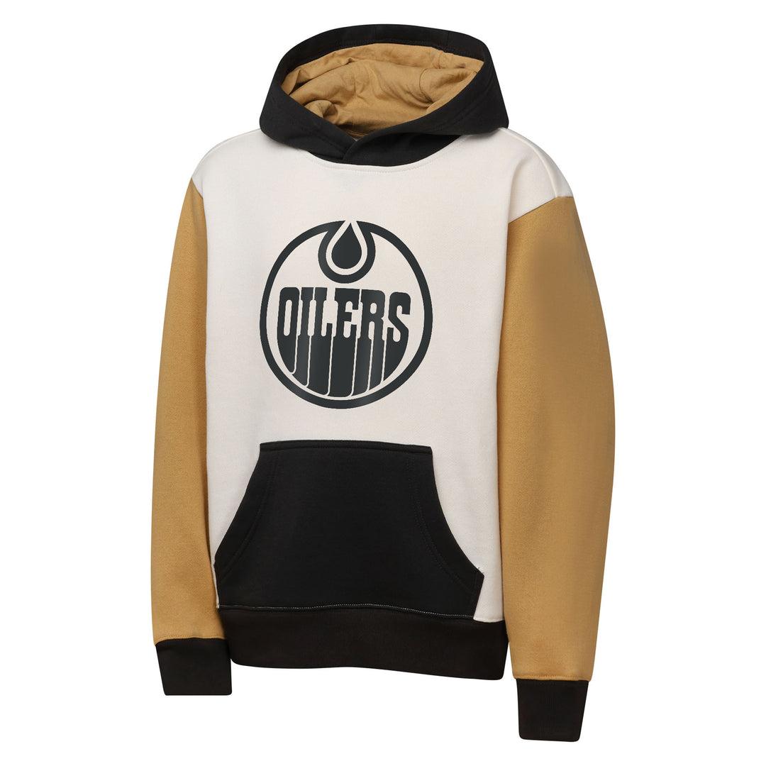 Edmonton Oilers Youth Classic Pass Fleece Cream Hoodie