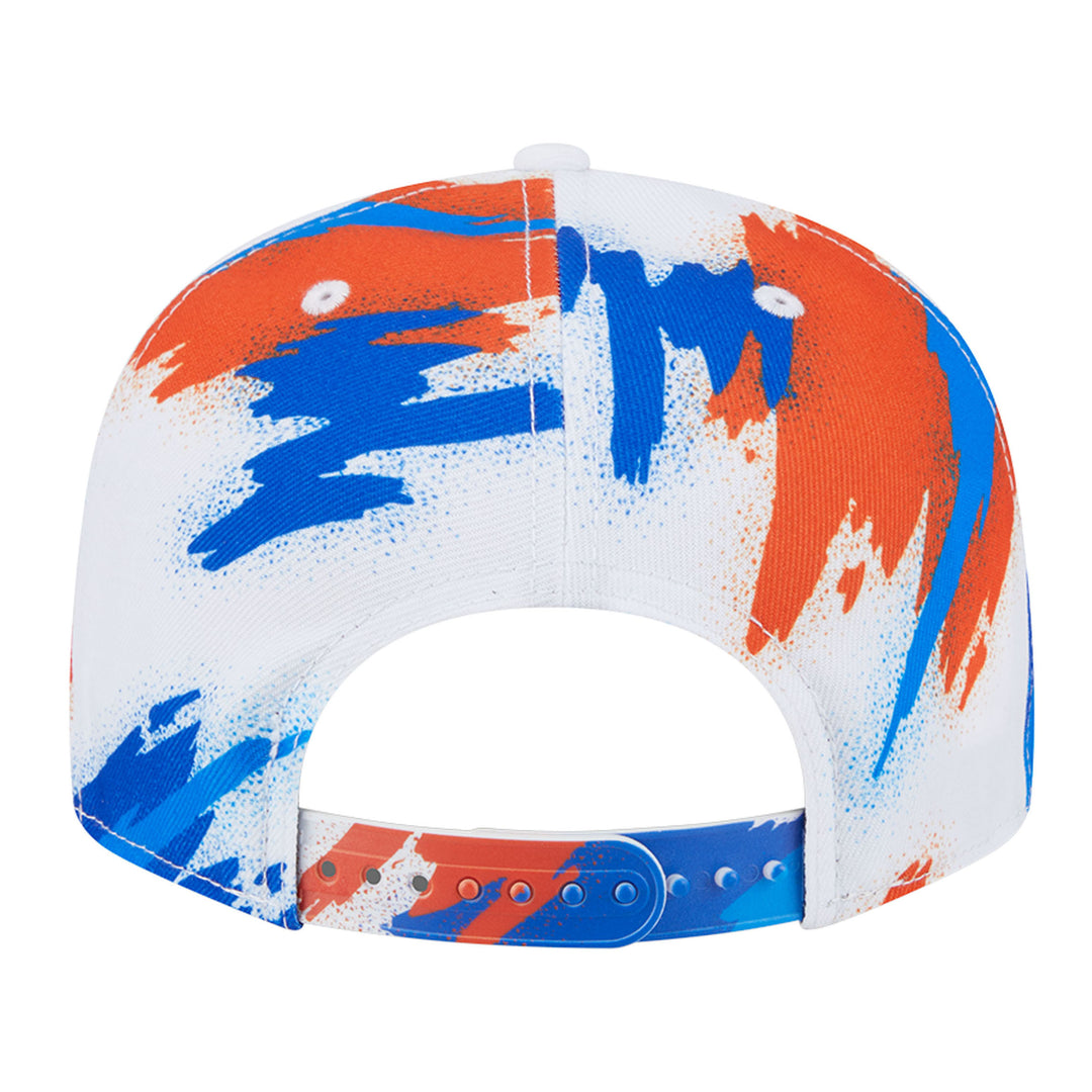 Edmonton Oilers Youth New Era White & Blue Paint 9FIFTY Snapback Hat