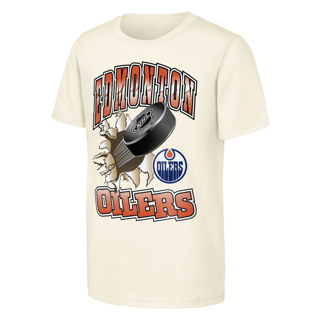 Edmonton Oilers Youth Outerstuff Breakout Cream T-Shirt