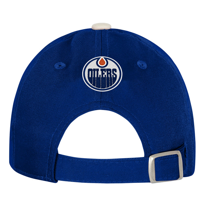 Edmonton Oilers Youth Outerstuff Cream & Blue Home Grown Slouch Adjustable Hat