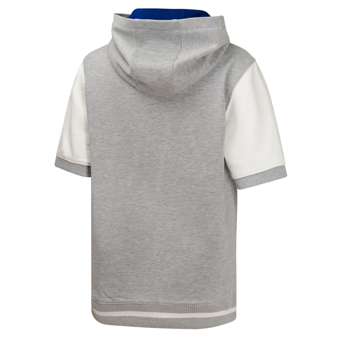 Edmonton Oilers Youth Outerstuff Grey Line Up Short Sleeve Hoodie