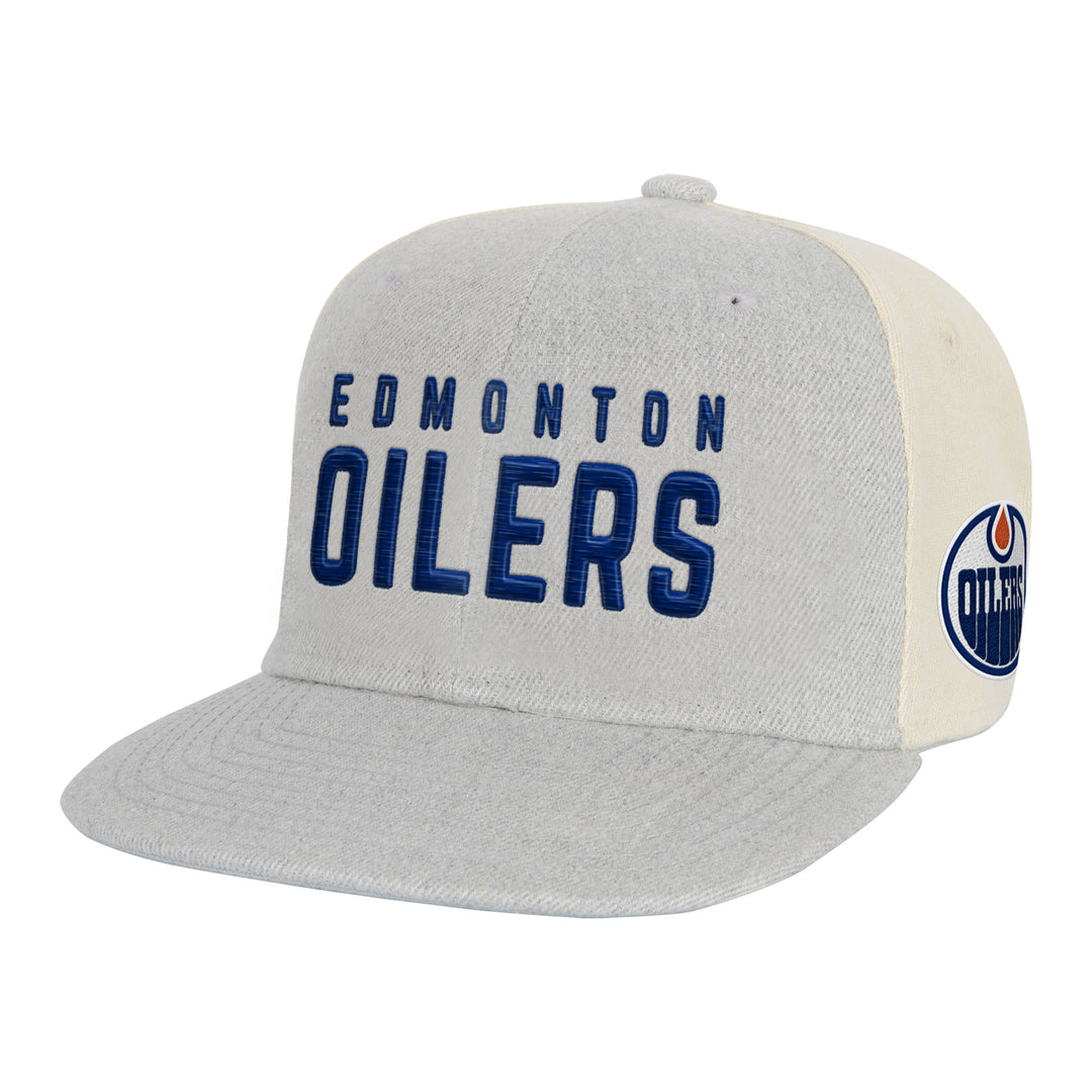 Edmonton Oilers Youth Outerstuff Grey Line Up Snapback Hat