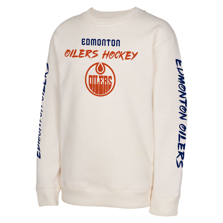 Edmonton Oilers Youth Outerstuff Star Power Cream Crewneck Sweatshirt