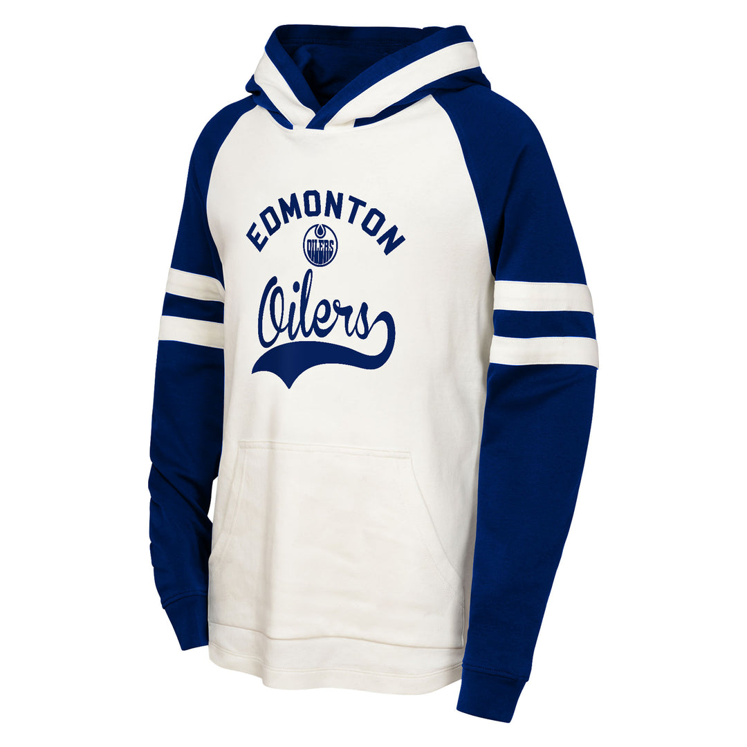 Edmonton Oilers Youth Outerstuff Cream & Blue First Half Hoodie