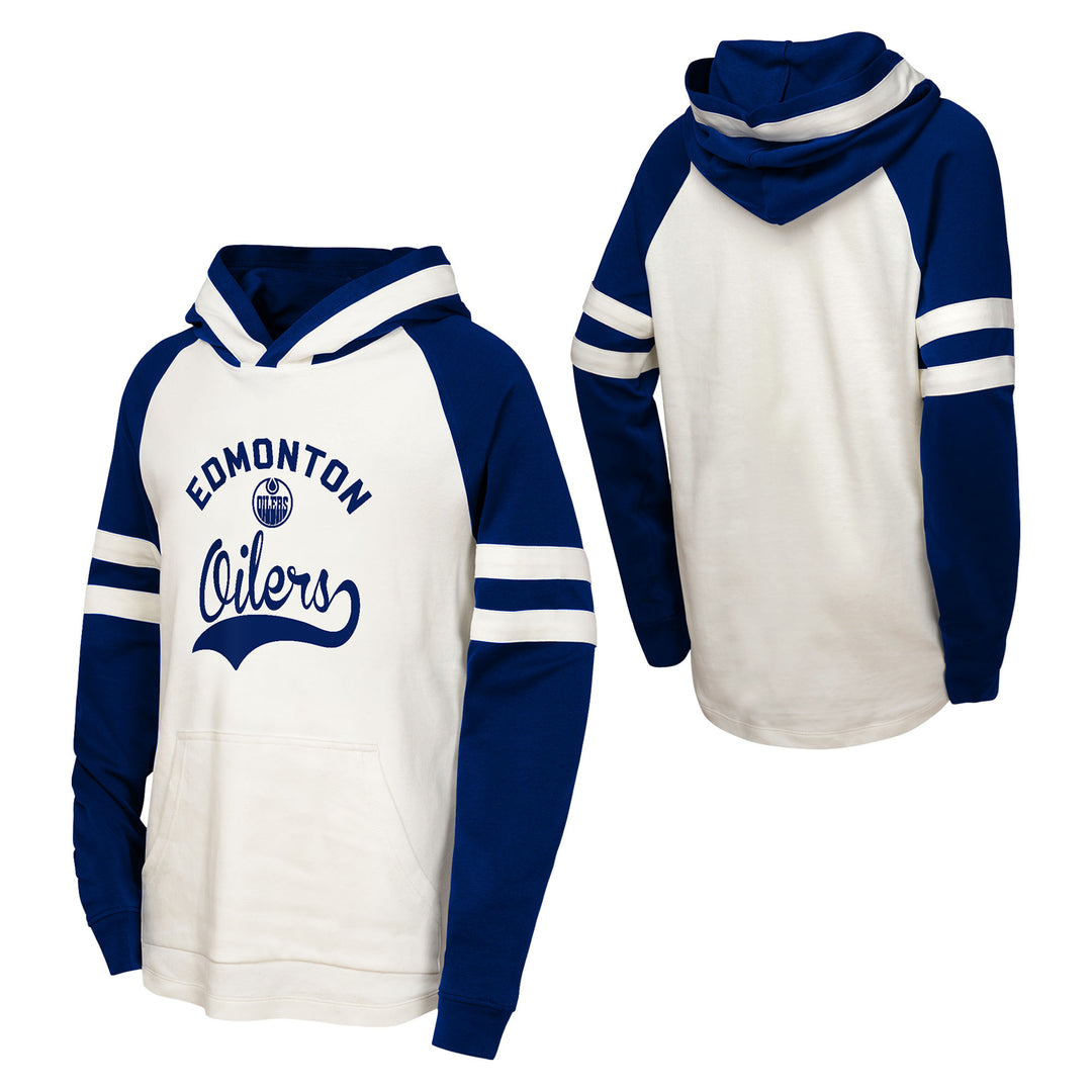 Edmonton Oilers Youth Outerstuff Cream & Blue First Half Hoodie