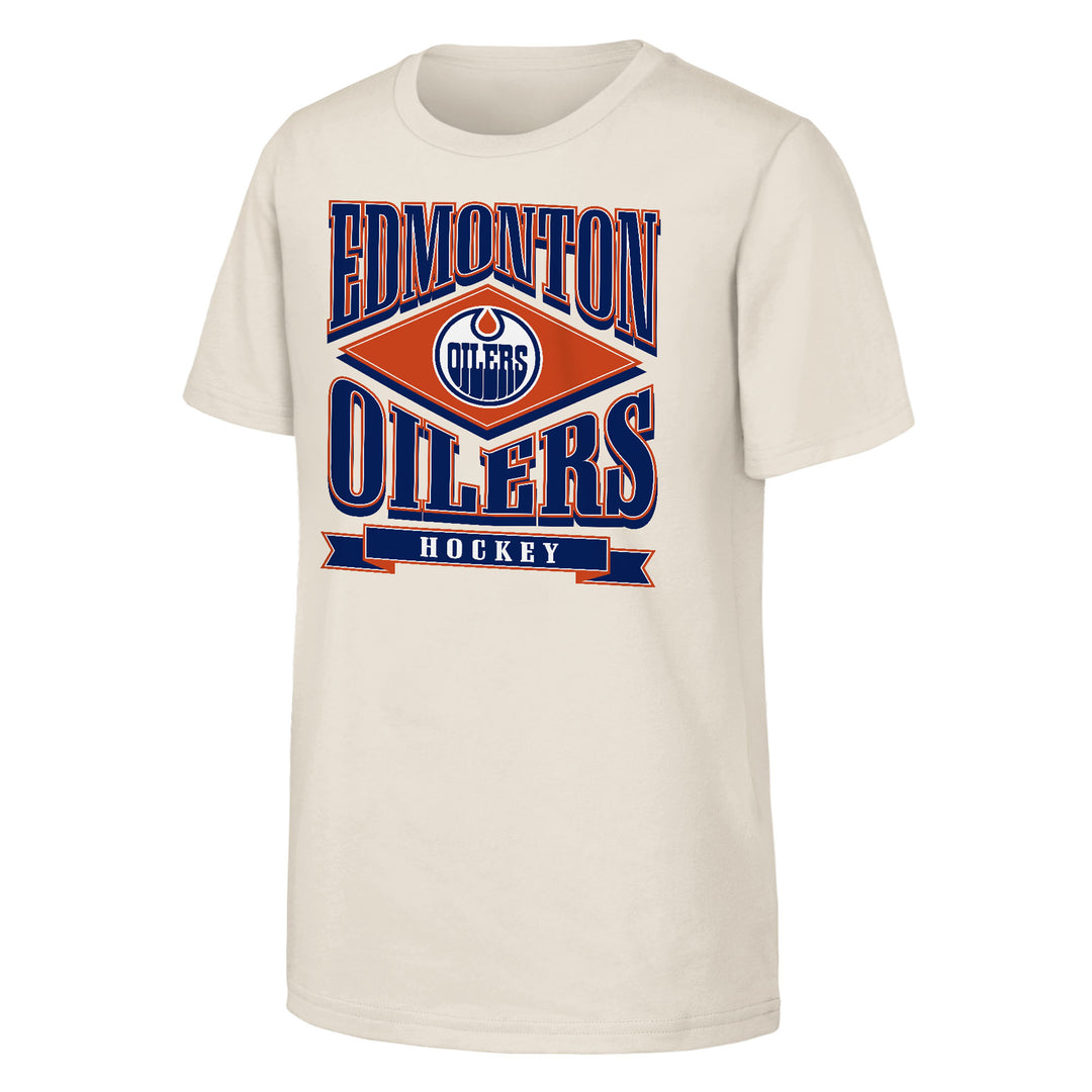 Edmonton Oilers Youth Outerstuff Tribute Cream T-Shirt