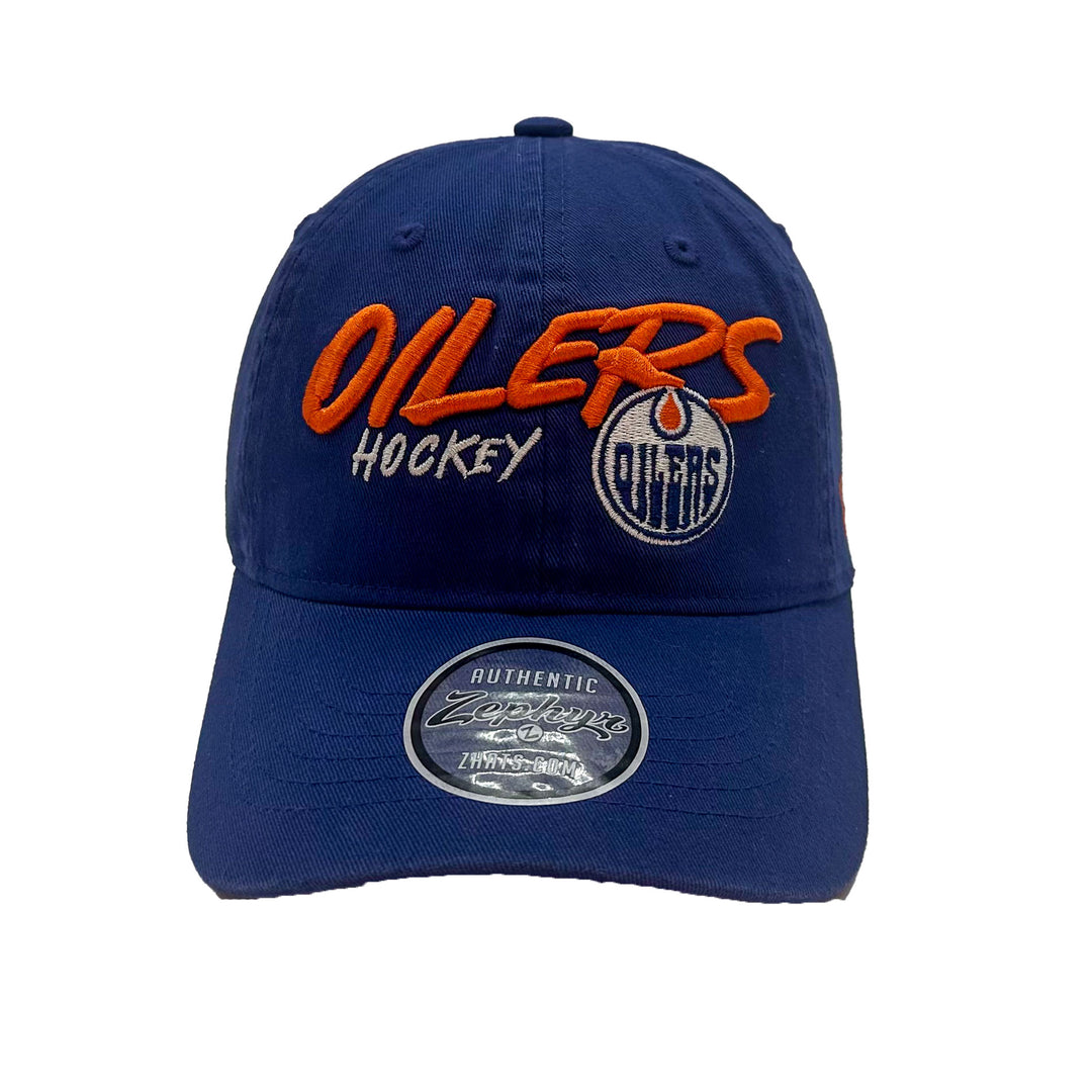 Edmonton Oilers Zephyr Blue 3D Aftershock Adjustable Hat