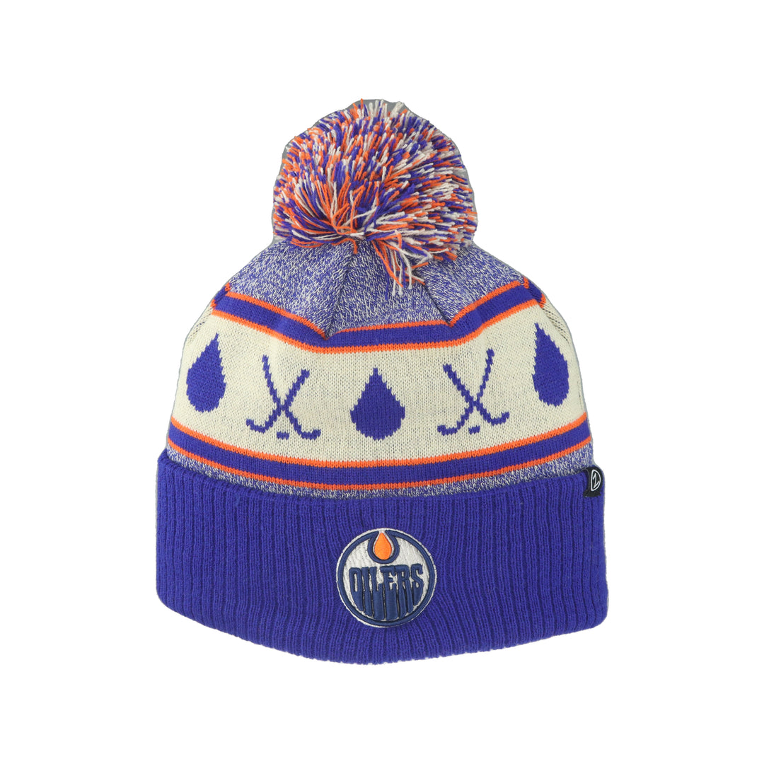 Edmonton Oilers Zephyr Blue Windfall Toque w/ Pom