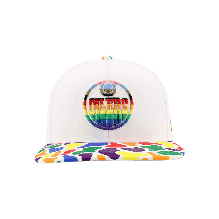 Edmonton Oilers Zephyr Pride White Snapback Hat