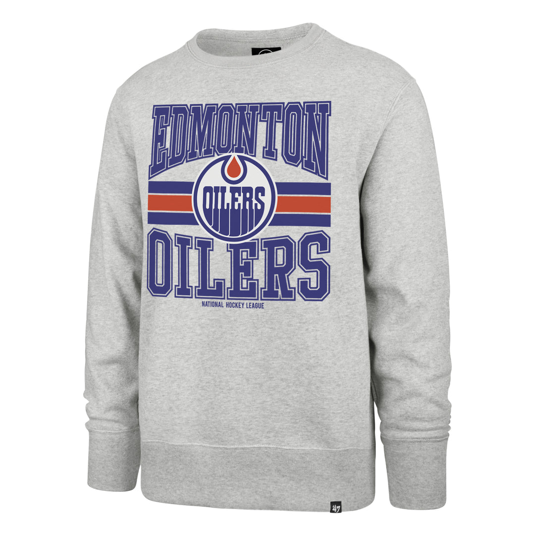 Edmonton Oilers '47 Letter Headline Grey Crewneck Sweatshirt
