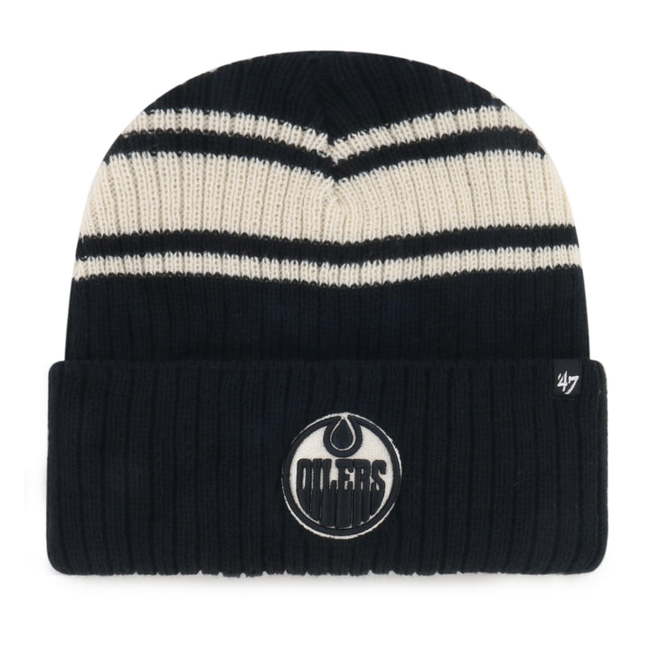 Edmonton Oilers '47 Black Harbor Stripe Cuffed Knit Toque