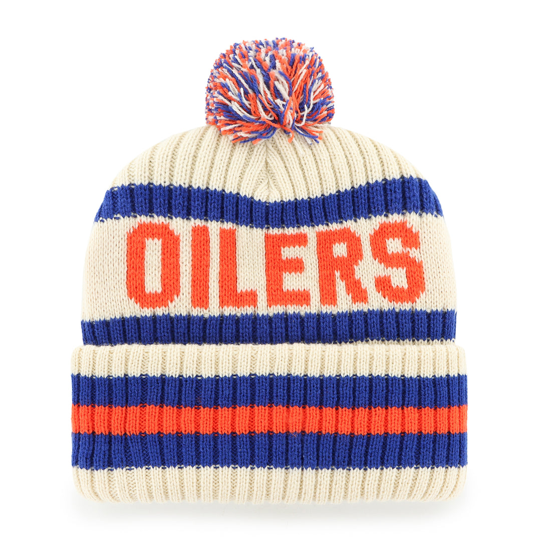 Edmonton Oilers '47 Cream Bering Alternate Logo Cuffed Knit Toque w/Pom