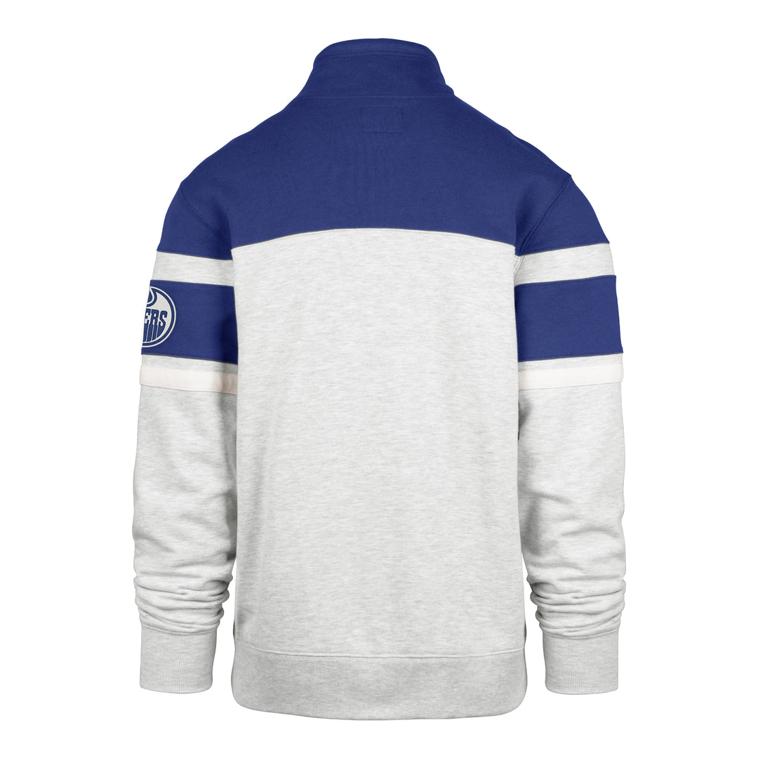 Edmonton Oilers '47 Double Header AMP Bay Grey Half-Zip Sweatshirt