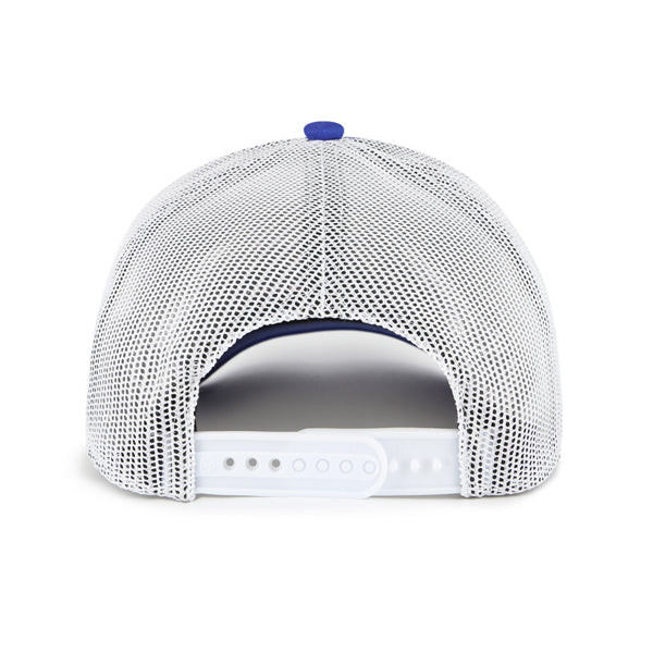 Edmonton Oilers '47 Royal Meander Graphic Foam Trucker Snapback Hat