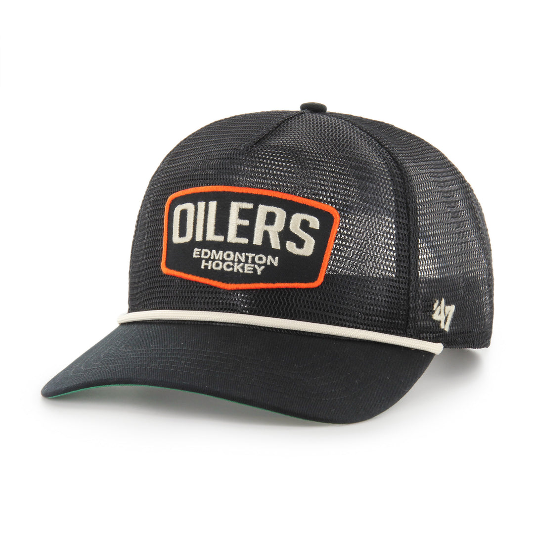 Edmonton Oilers '47 Screener Black Hitch RF Snapback Hat