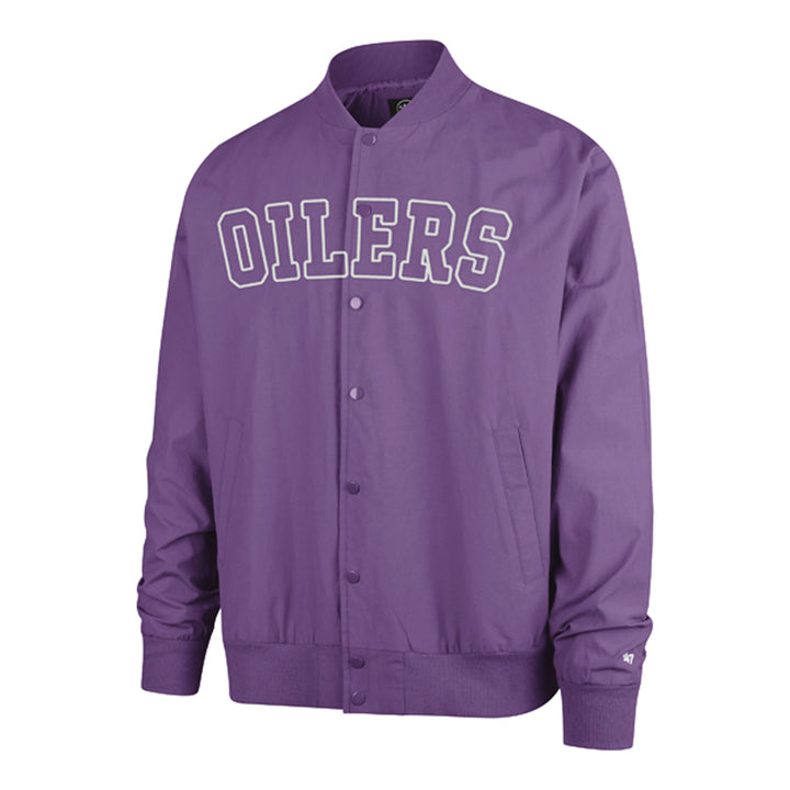 Edmonton Oilers '47 Trademark Twill Purple Bomber Jacket