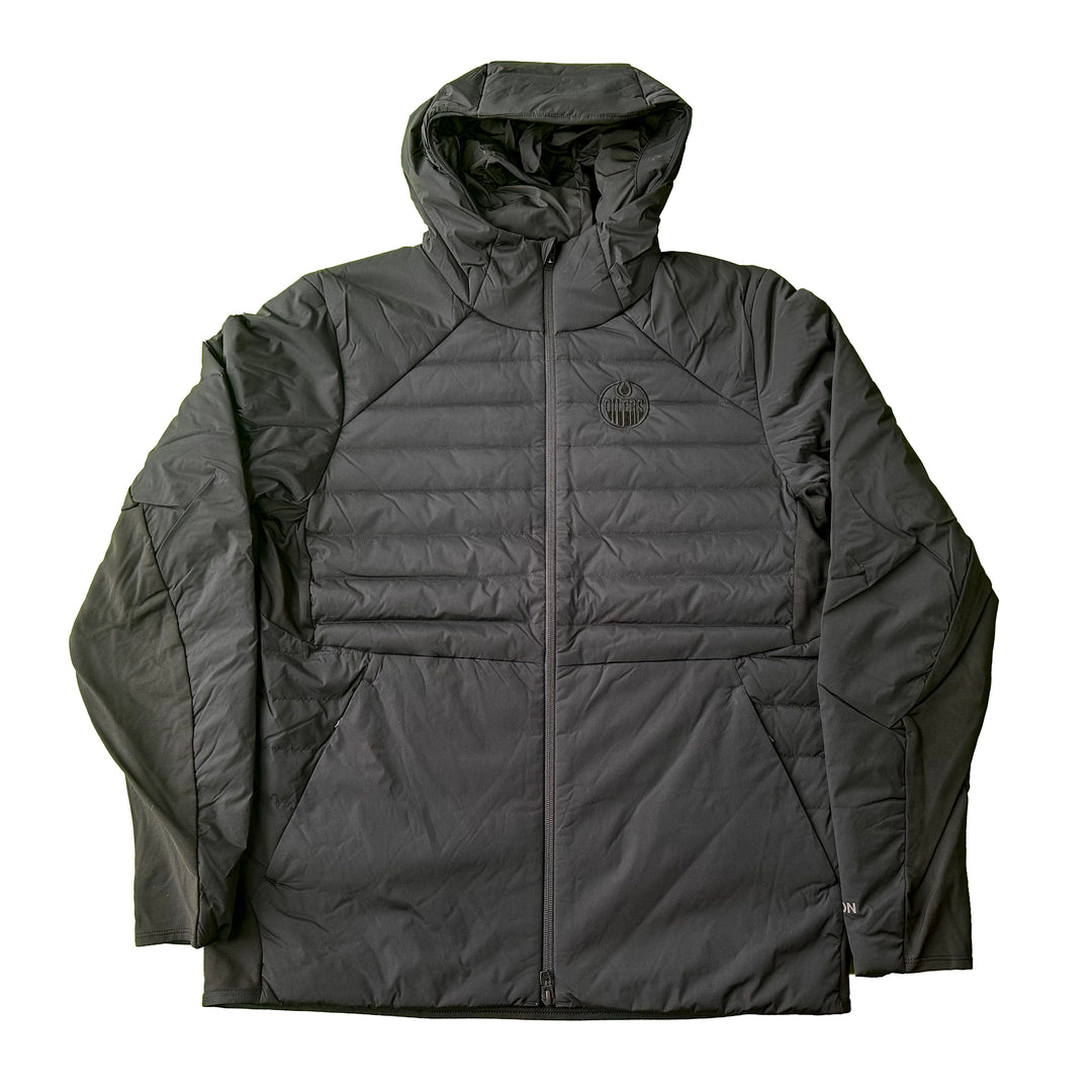 Edmonton Oilers lululemon Down for it all 700-Fill Full Zip Black Hooded Jacket