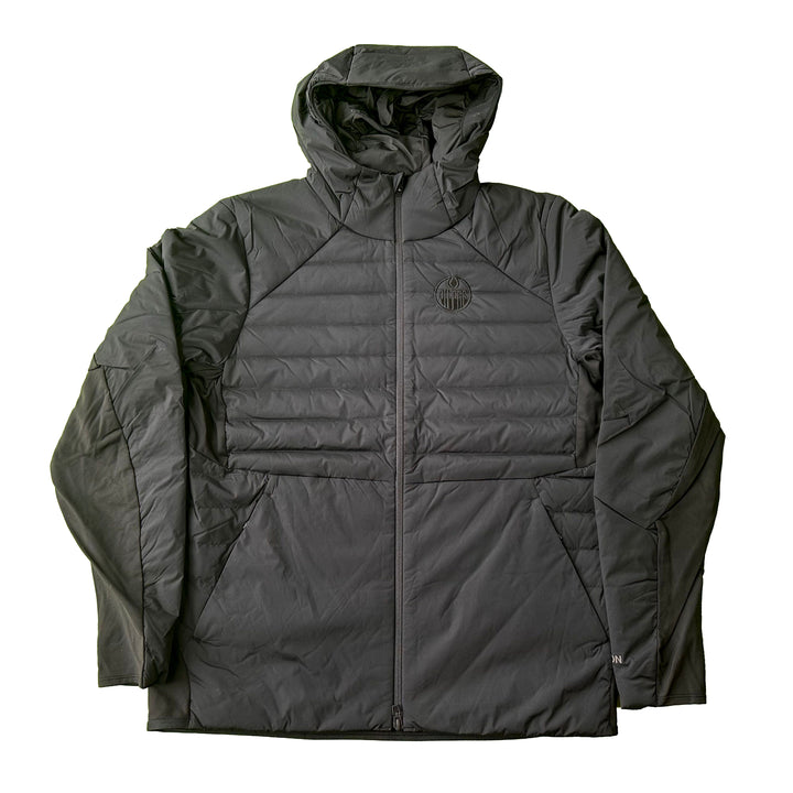 Edmonton Oilers lululemon Down for it all 700-Fill Full Zip Black Hooded Jacket