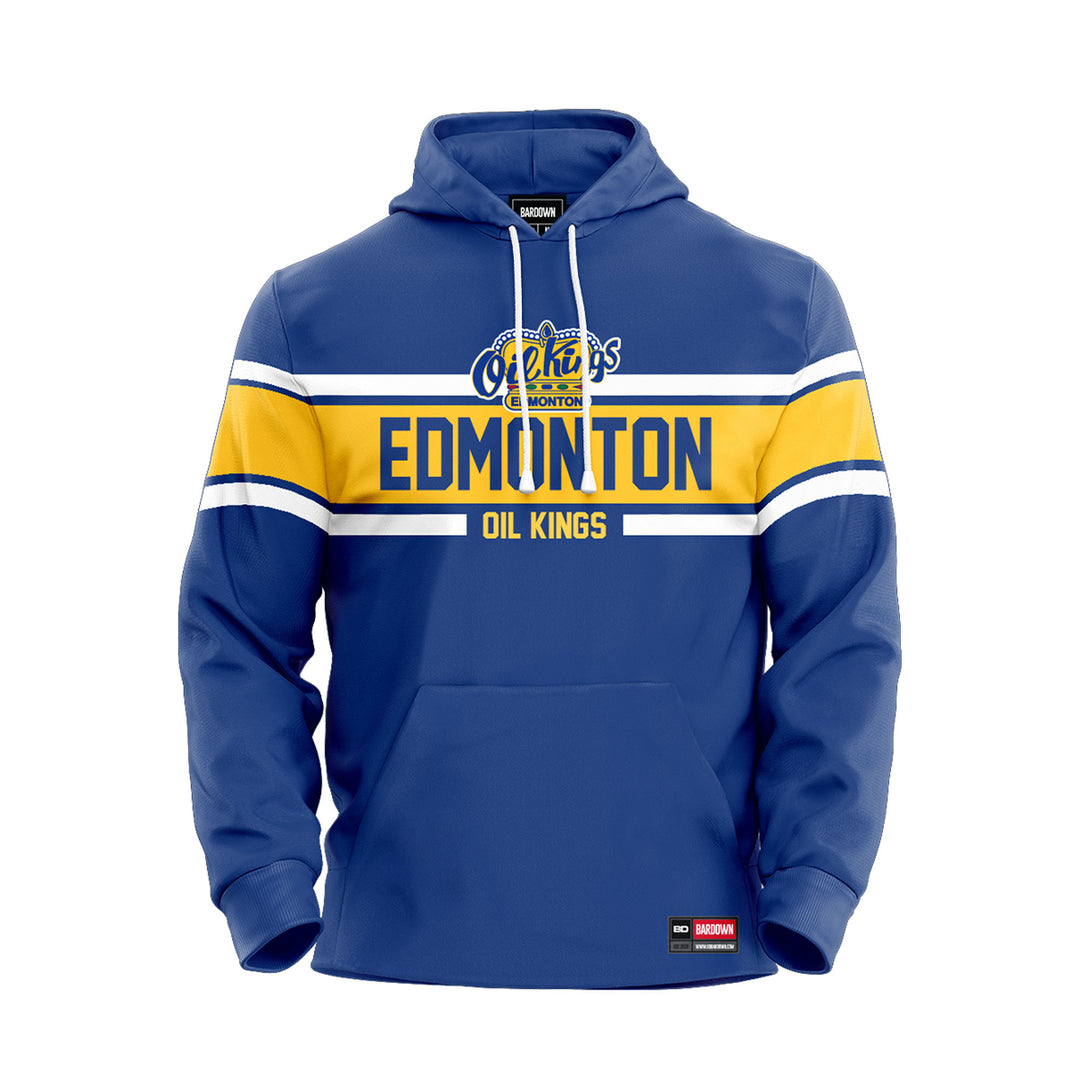 Edmonton Oil Kings Bardown Stripe Show Sublimated Royal Hoodie