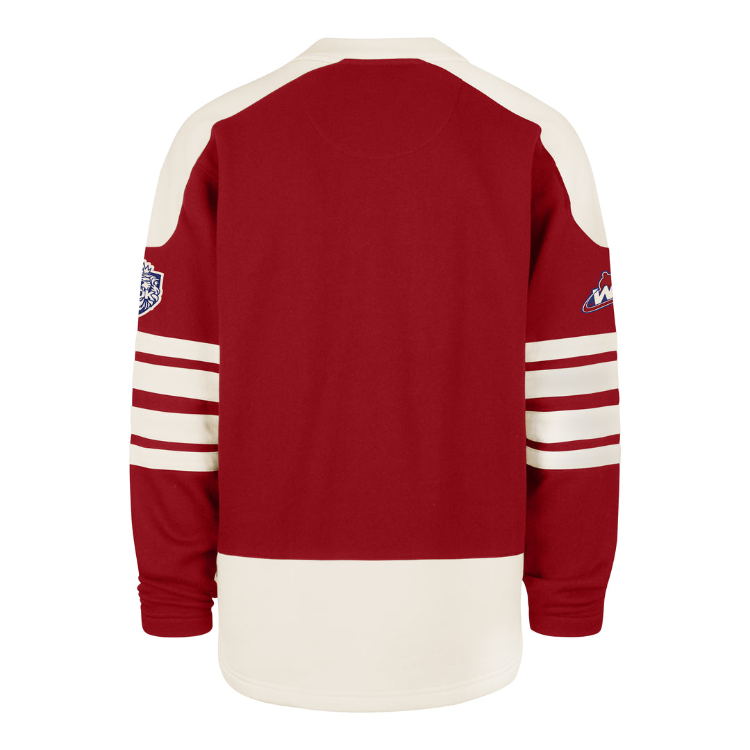 Edmonton Oil Kings '47 Red Golden Age Eternal Lacer Crewneck Sweatshirt
