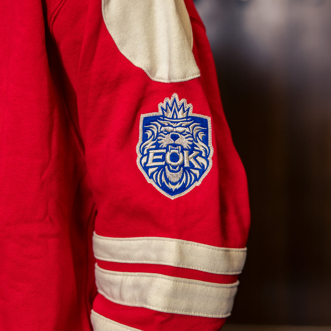 Edmonton Oil Kings '47 Red Golden Age Eternal Lacer Crewneck Sweatshirt