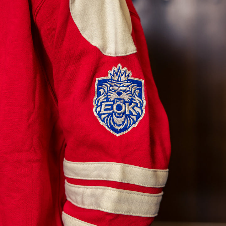 Edmonton Oil Kings '47 Red Golden Age Eternal Lacer Crewneck Sweatshirt