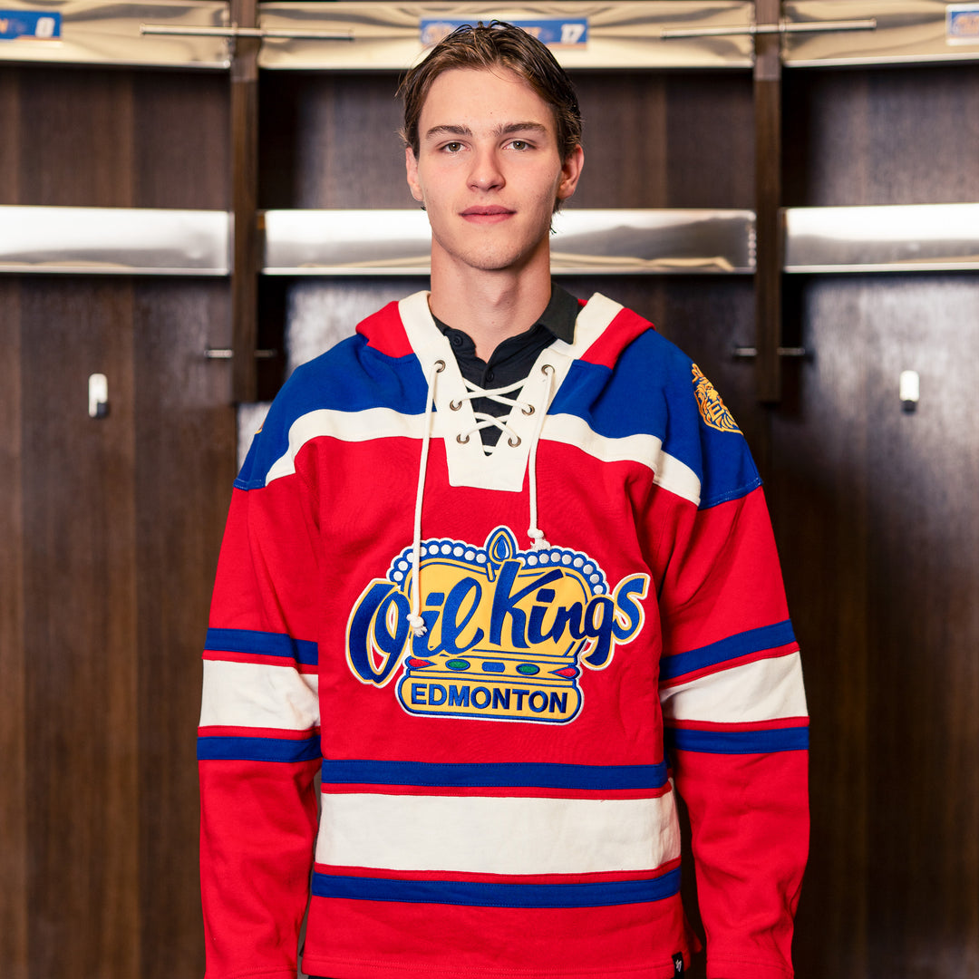 Edmonton Oil Kings '47 Red & Blue Superior Lacer Hoodie