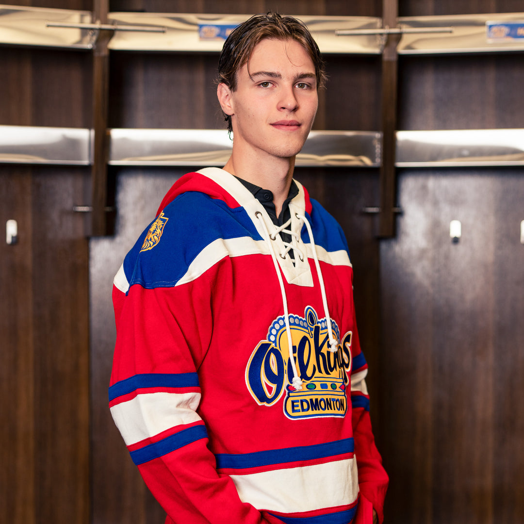 Edmonton Oil Kings '47 Red & Blue Superior Lacer Hoodie