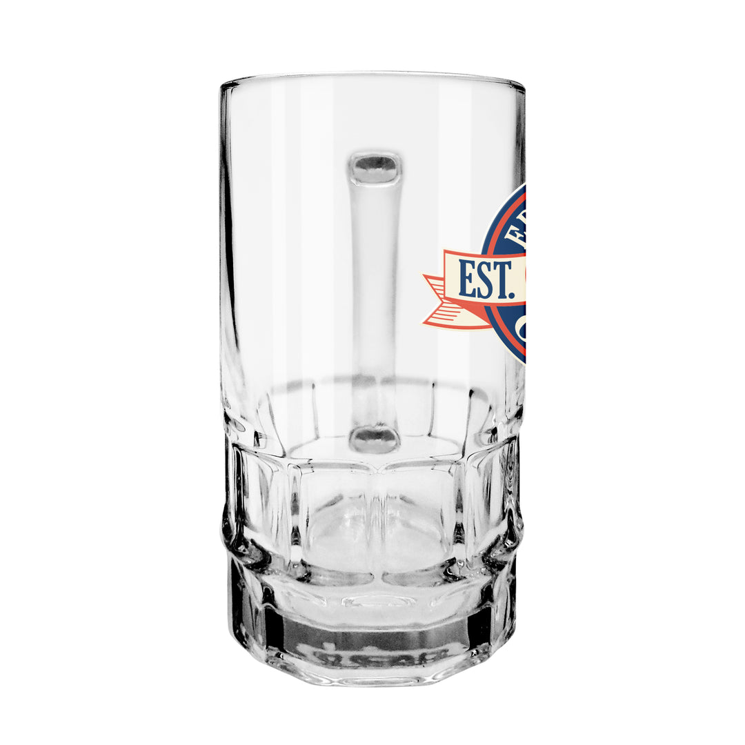 Edmonton Oilers 18 oz Banner Logo Beer Stein Glass Mug