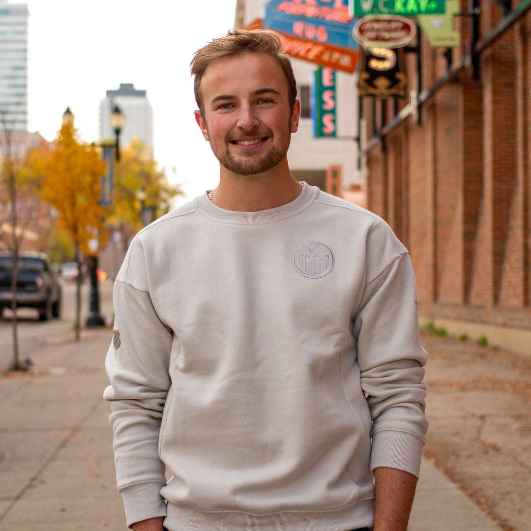 Edmonton Oilers 2024-25 Fanatics Authentic Pro Road White Crewneck Sweatshirt