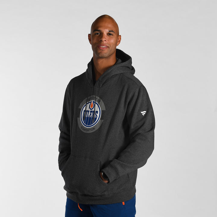 Edmonton Oilers 2025-26 Fanatics Authentic Pro Fleece Grey Pullover Hoodie