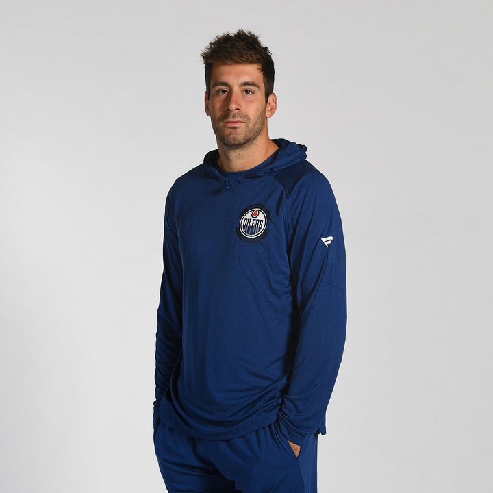 Edmonton Oilers 2025-26 Fanatics Authentic Pro Lightweight Pullover Blue Rink Hoodie