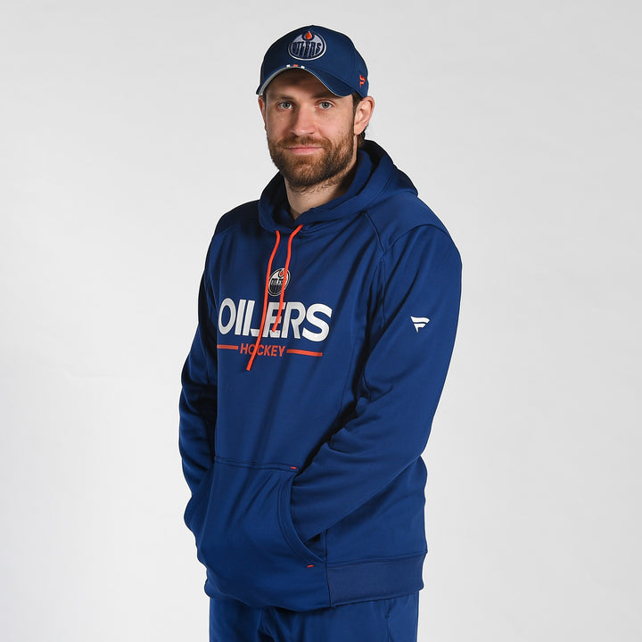 Edmonton Oilers 2025-26 Fanatics Authentic Pro Pullover Blue Rink Side Hoodie