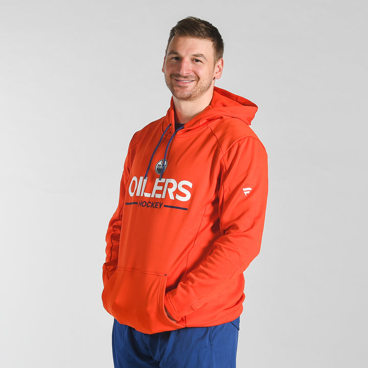 Edmonton Oilers 2025-26 Fanatics Authentic Pro Pullover Orange Rink Side Hoodie