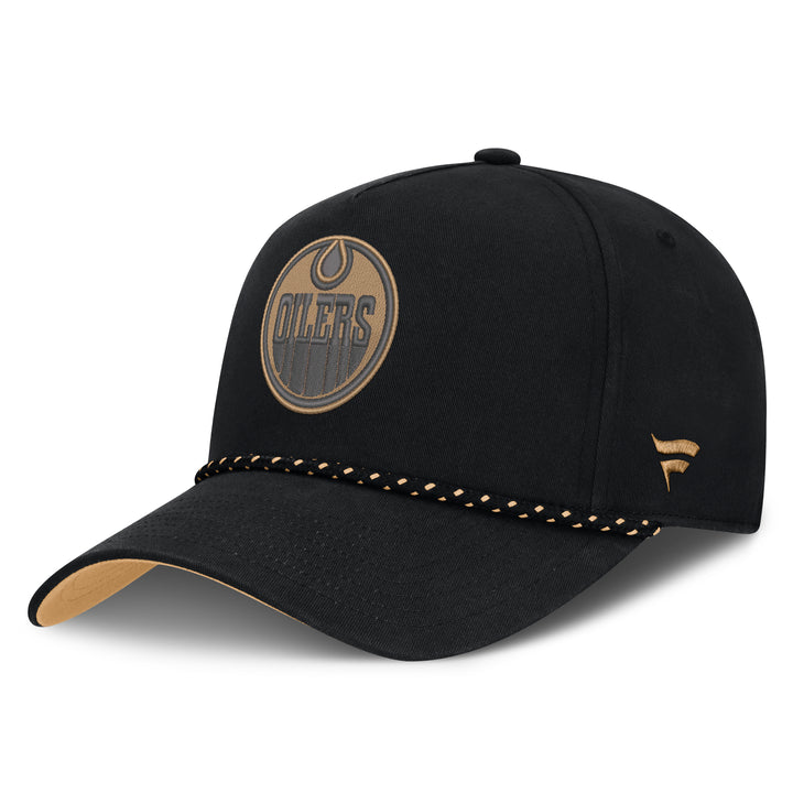 Edmonton Oilers 2025-26 Fanatics Black Authentic Pro Military Appreciation Night Snapback Hat