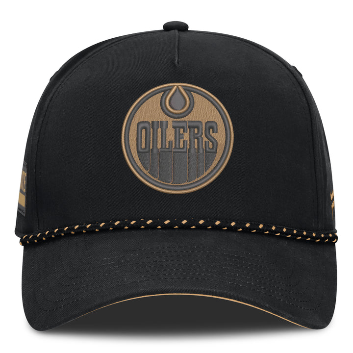 Edmonton Oilers 2025-26 Fanatics Black Authentic Pro Military Appreciation Night Snapback Hat