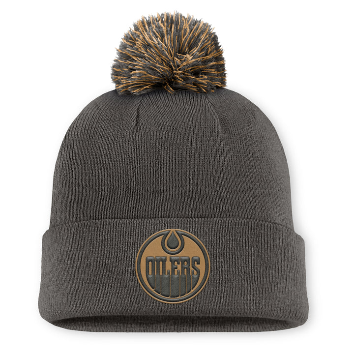 Edmonton Oilers 2025-26 Fanatics Grey Authentic Pro Military Appreciation Night Toque