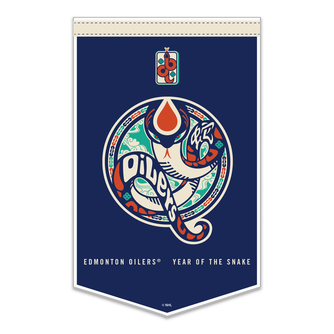 Edmonton Oilers 2025 Lunar New Year "Year of the Snake" 15" x 24" Felt Banner