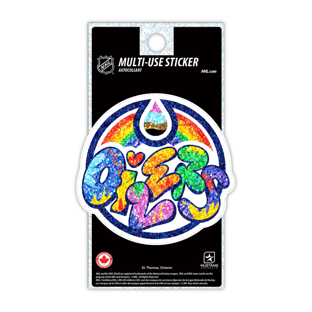 Edmonton Oilers 2025 Pride 3"x 5" Logo Glitter Decal