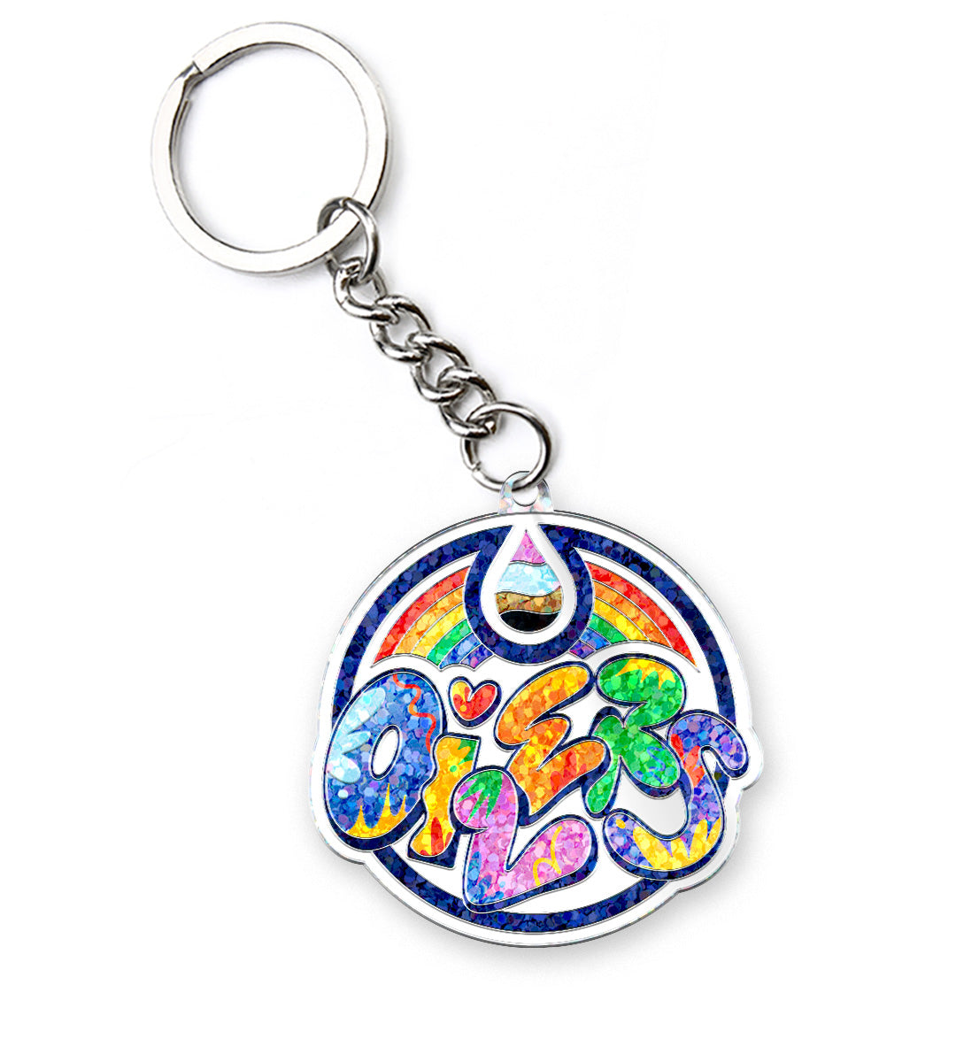 Edmonton Oilers 2025 Pride Glitter Enamel Keychain