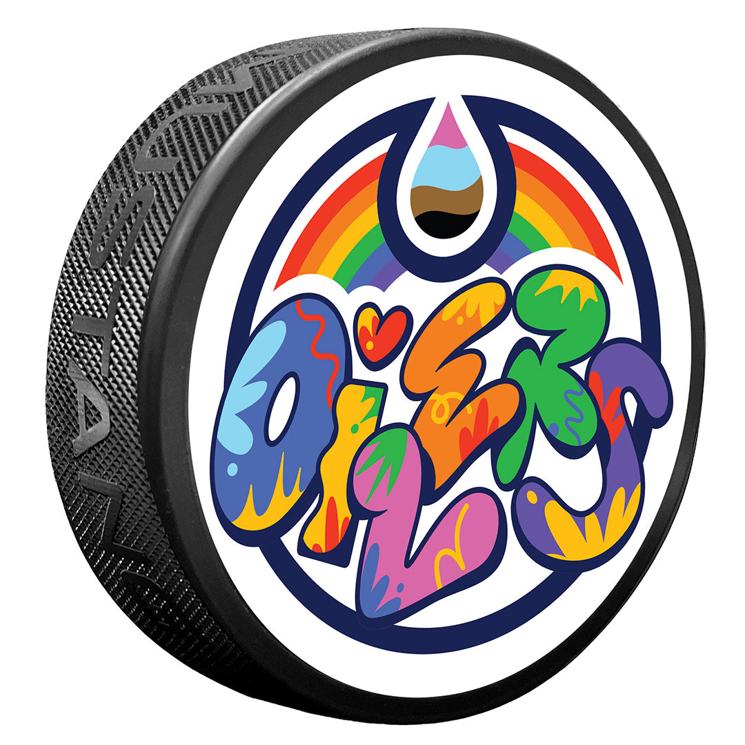 Edmonton Oilers 2025 Pride Textured Logo Puck