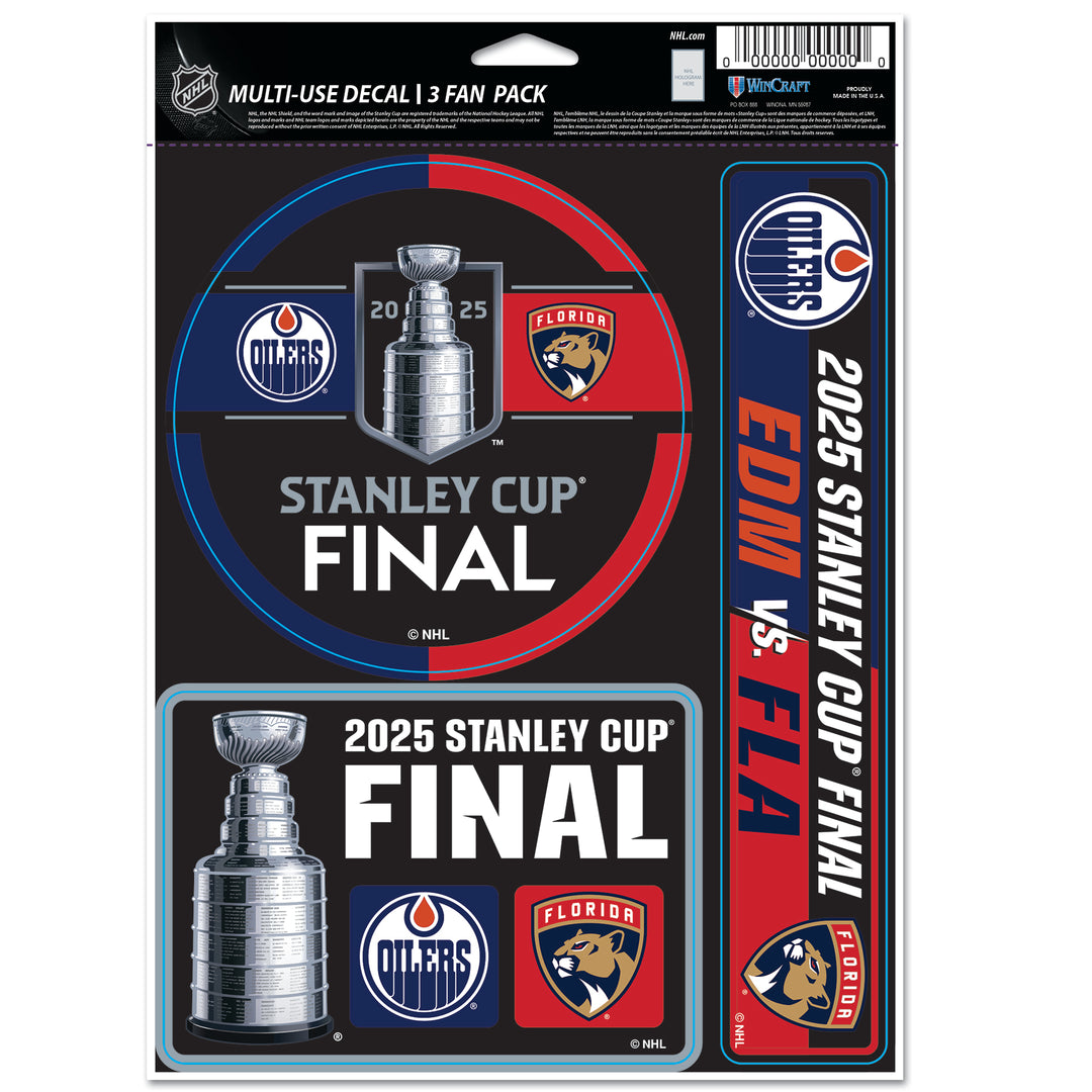 Edmonton Oilers 2025 Stanley Cup Final Dueling 3 Pack Decal Set