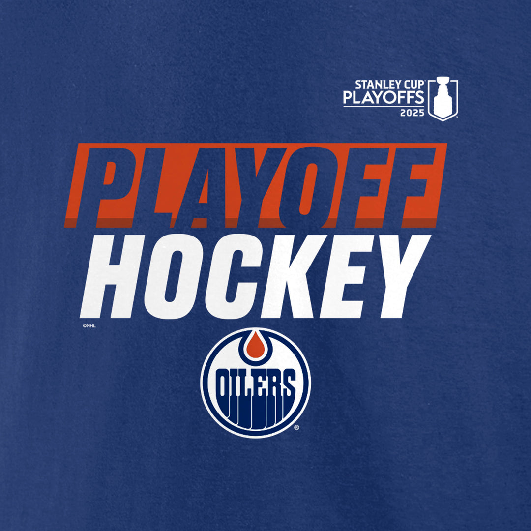 Edmonton Oilers 2025 Stanley Cup Playoffs Blue Cotton Participant T-Shirt
