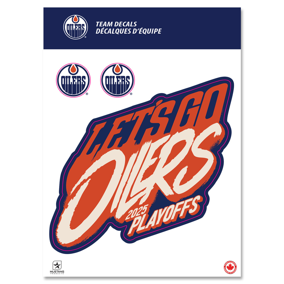 Edmonton Oilers 2025 Stanley Cup Playoffs "Let's Go Oilers" 5" x 7" Decal Sheet
