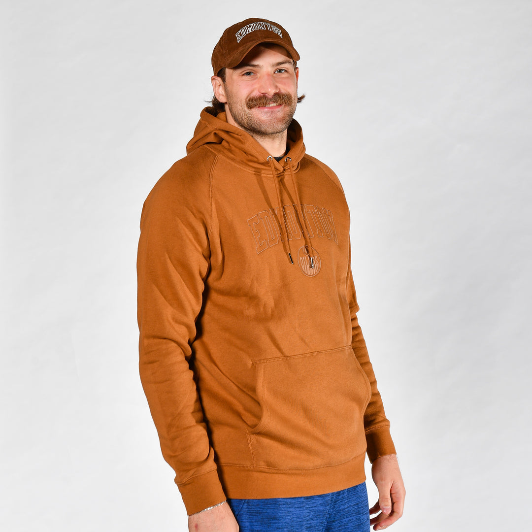 Edmonton Oilers CCM Khaki Wood Pullover Hoodie