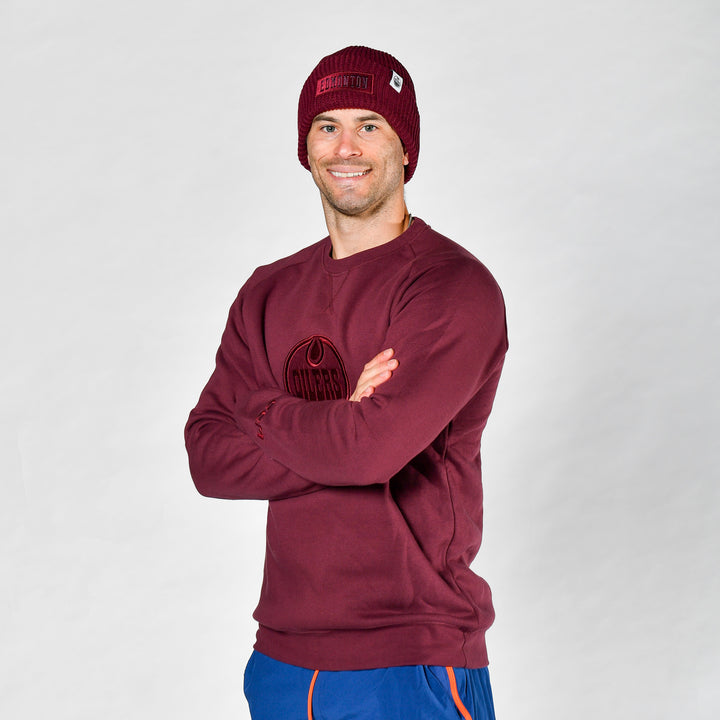 Edmonton Oilers CCM Maroon Acai Fleece Crewneck Sweatshirt