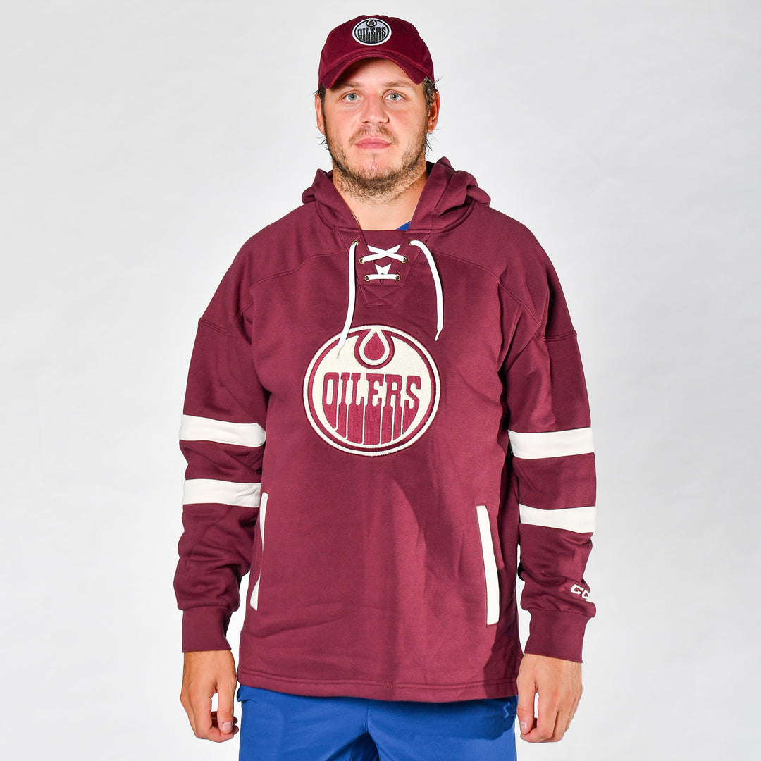 Edmonton Oilers CCM Maroon Acai Jersey Hoodie